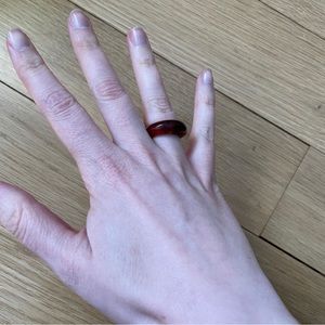 Vintage Tortoise Shell Resin Plastic Statement Ring